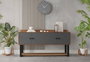 Hanah Home Consola Mn04-Ba, 180x93.2x85 cm, Tablero de Partículas Melaminado, Nogal y Antracita